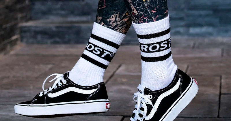 RIMFROST essentials collection featuring crew socks, sunglasses, leather goods, and quality accessories