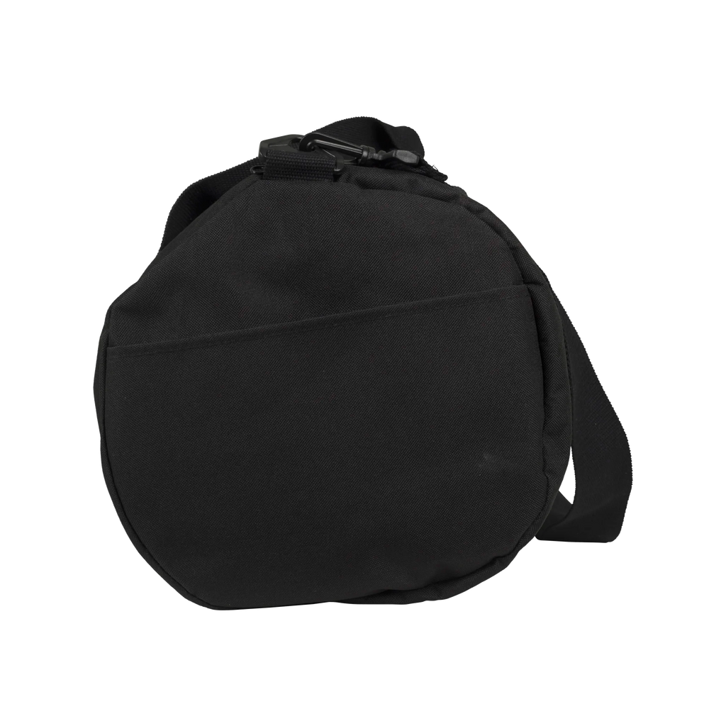 Black shoulder bag on a white background