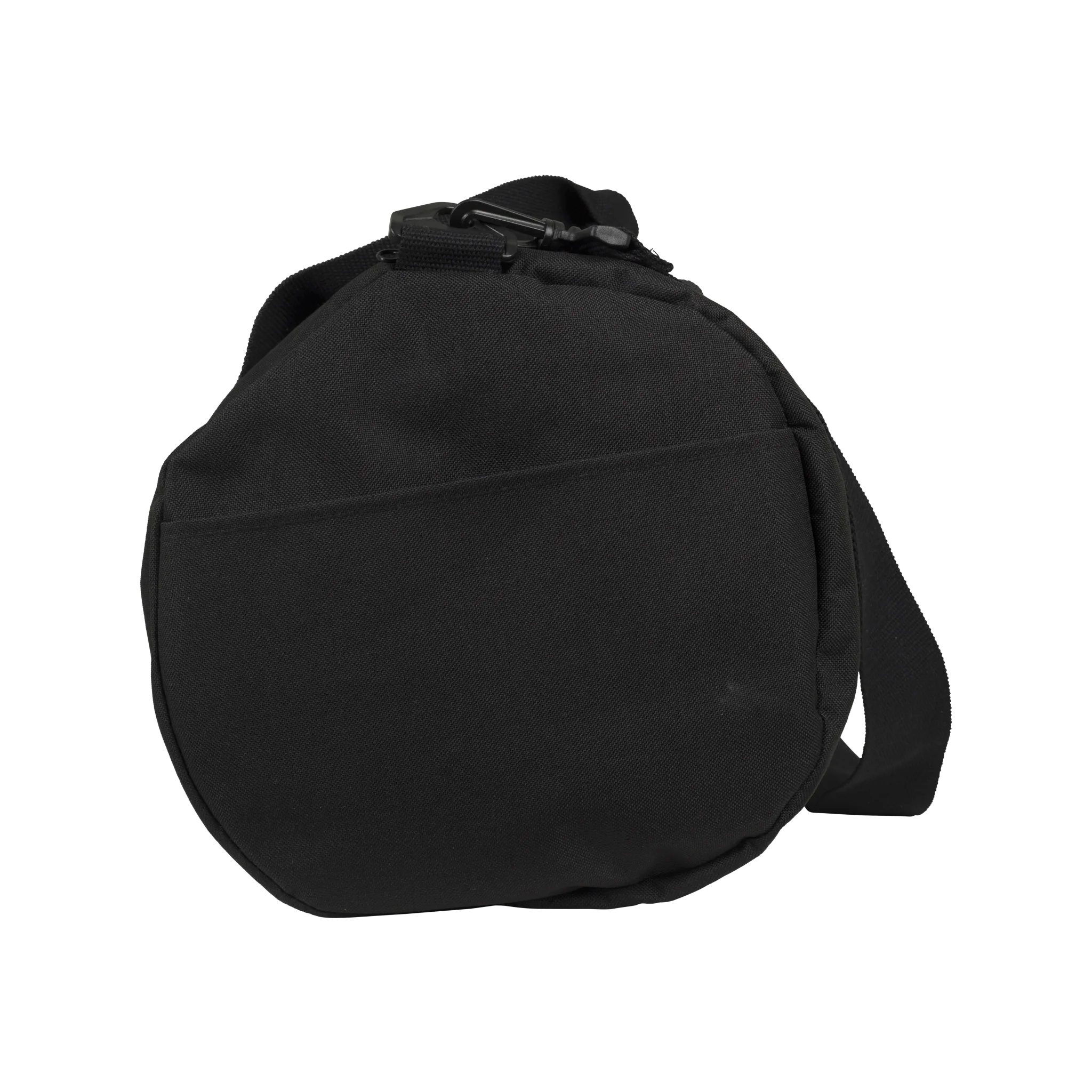 Black shoulder bag on a white background
