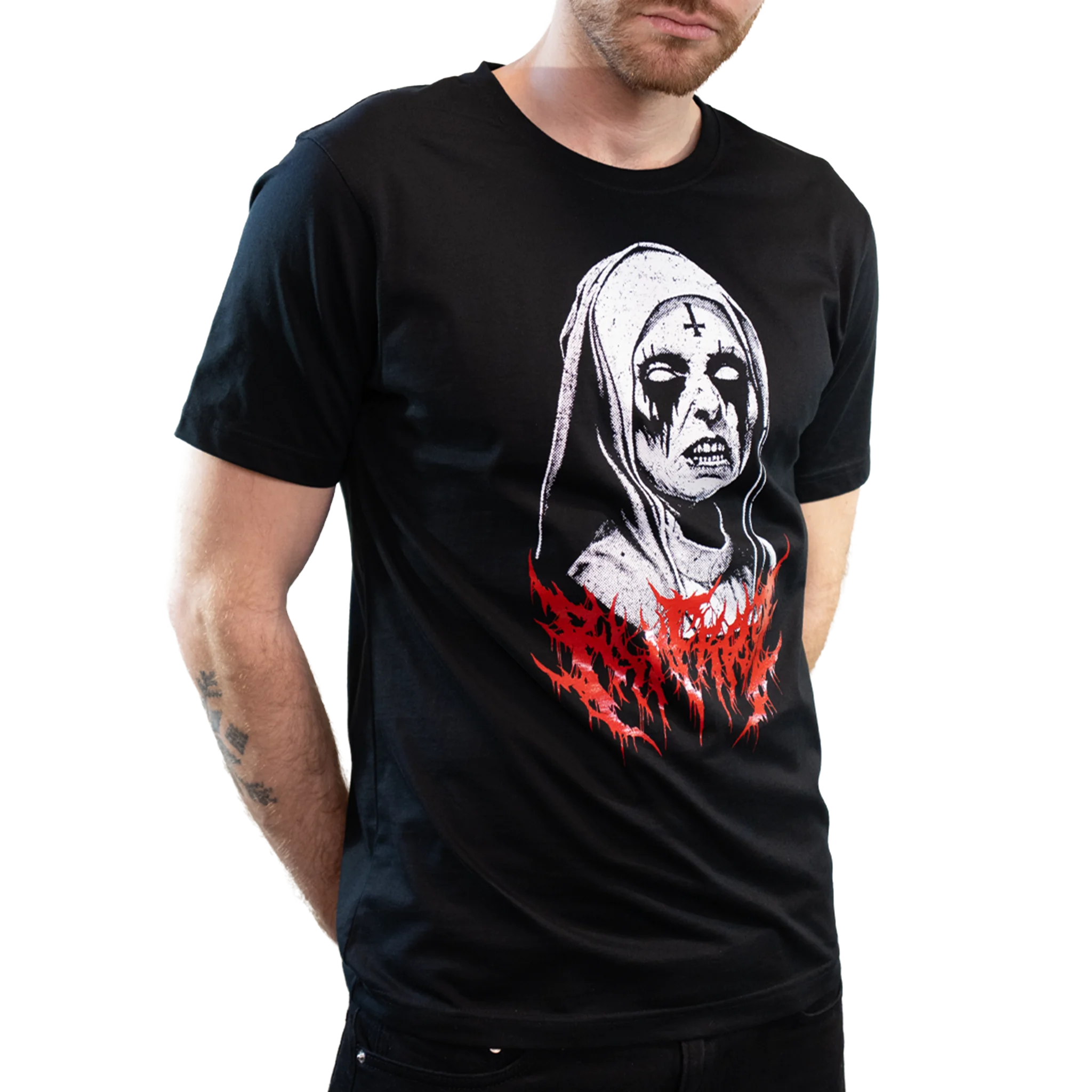 Black Metal Nun Tee - Dark Graphic T-Shirt
