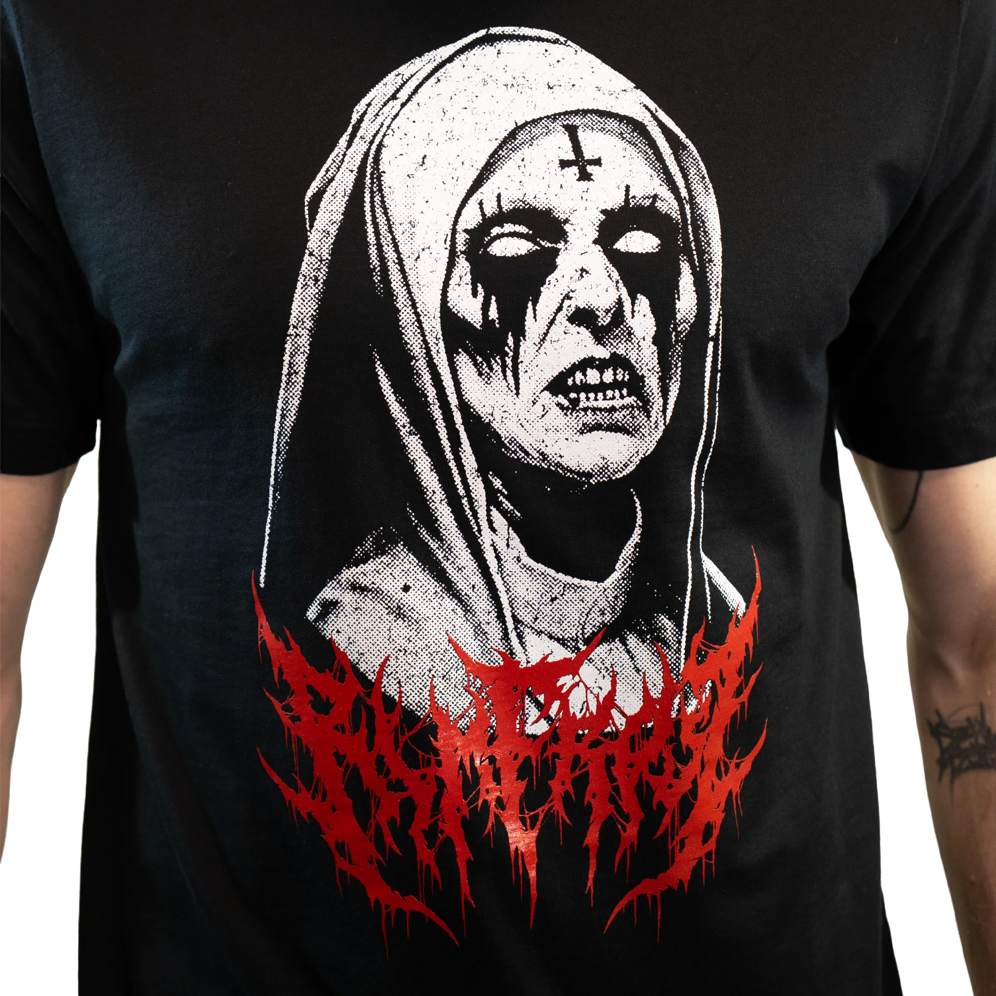 Black Metal Nun Tee - Dark Graphic T-Shirt