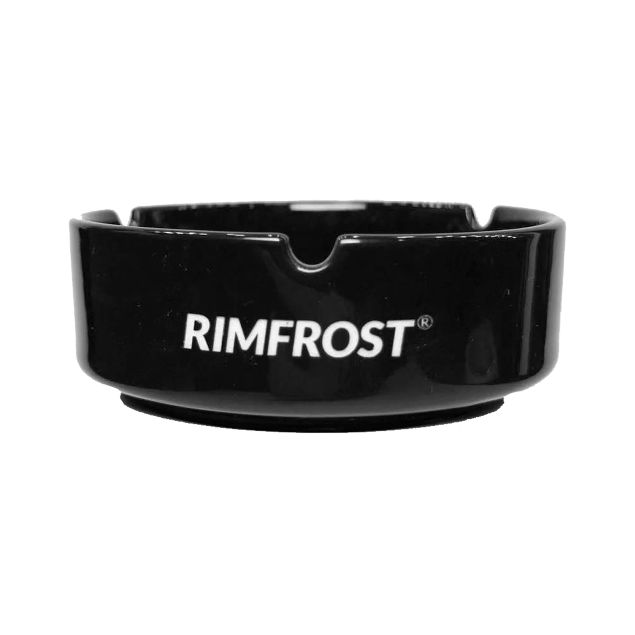 Black rim frost guard with 'RIMFROST' branding on a white background