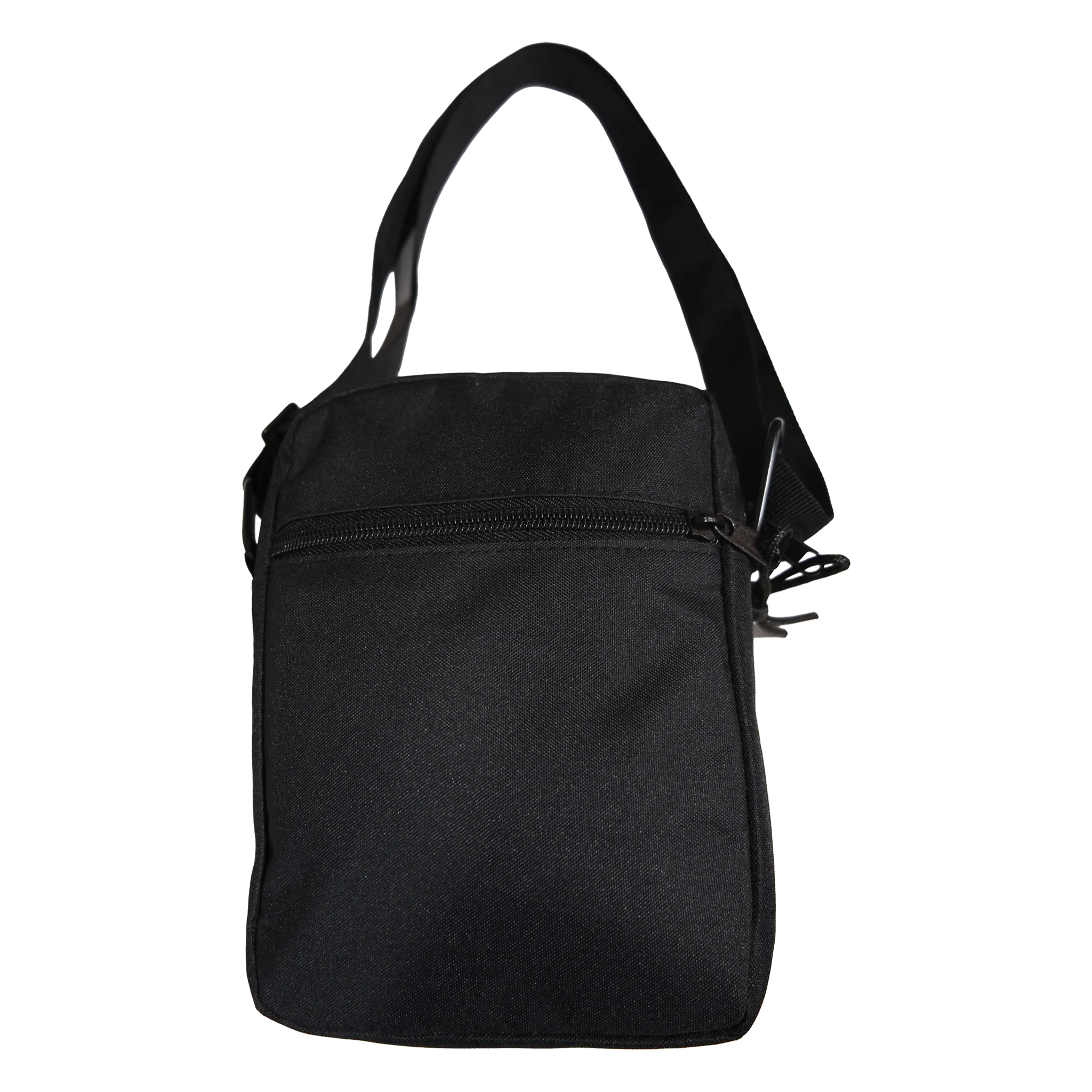 Black shoulder bag on a white background