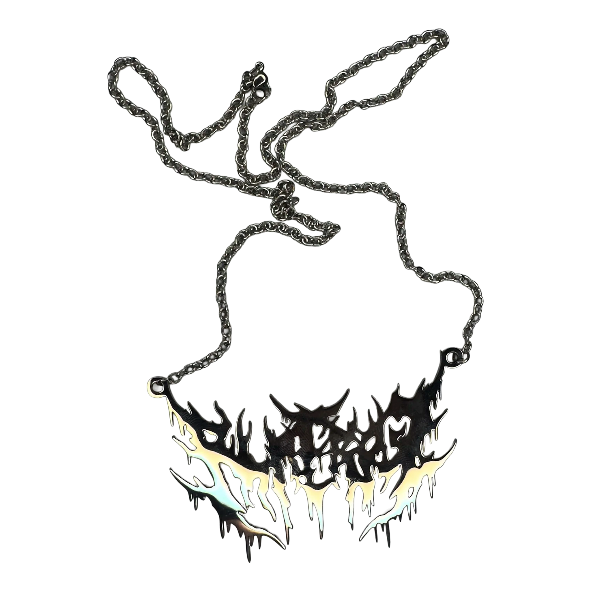 Necklace with a unique pendant design on a white background