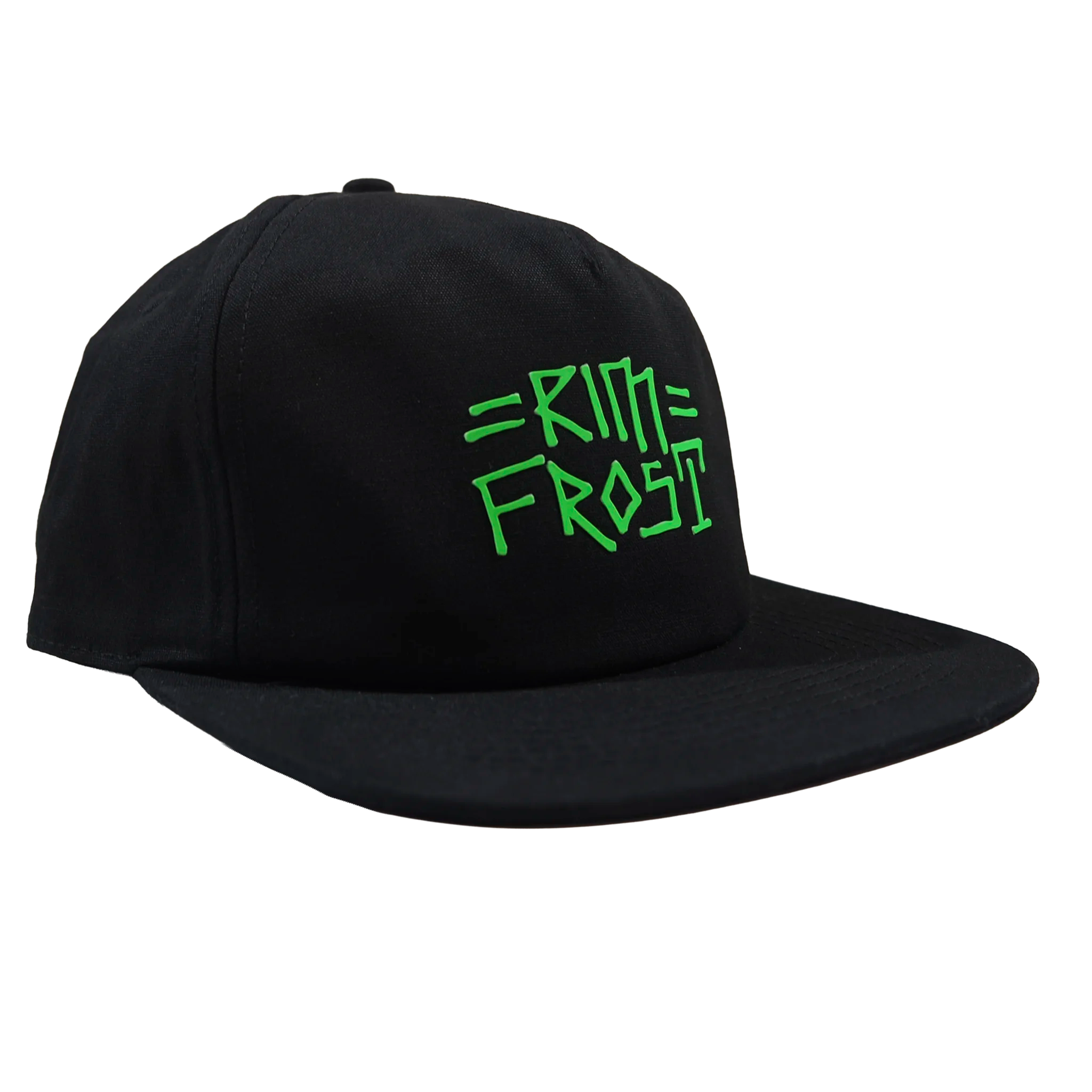 Black cap with green logo