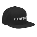 Black cap with 'RIMFROS' text on a white background